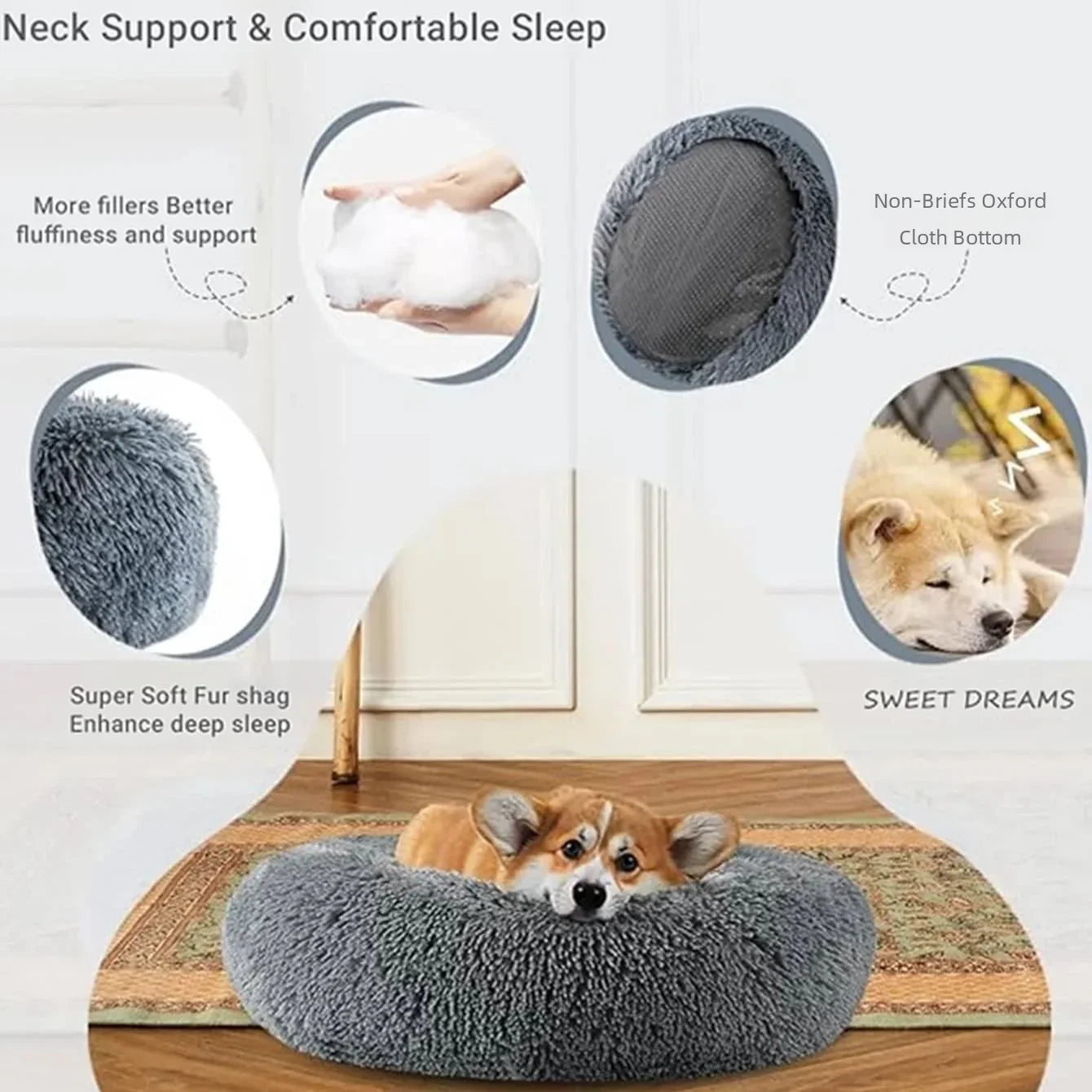 Cama Antiestrés Redonda para Gatos 60cm